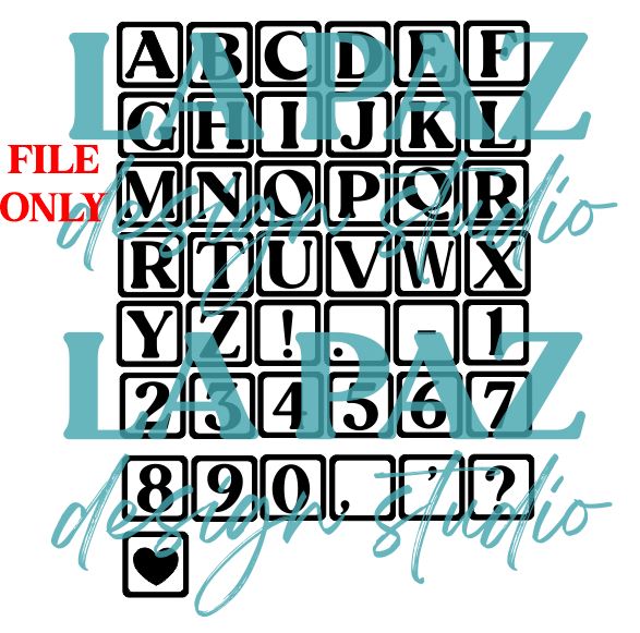 Alphabet & Number Tile SVG File | Square Letter Tiles | Laser Cut & Cricut Ready