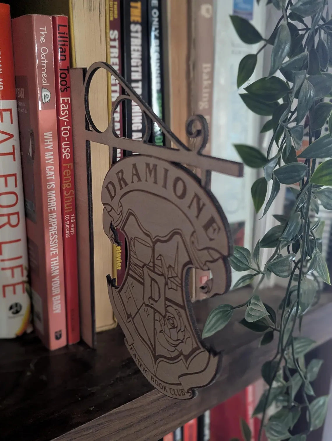 Dramione Fanfic Book Club Wood Sign – Bookish Decor for Bookshelves & Reading Nooks