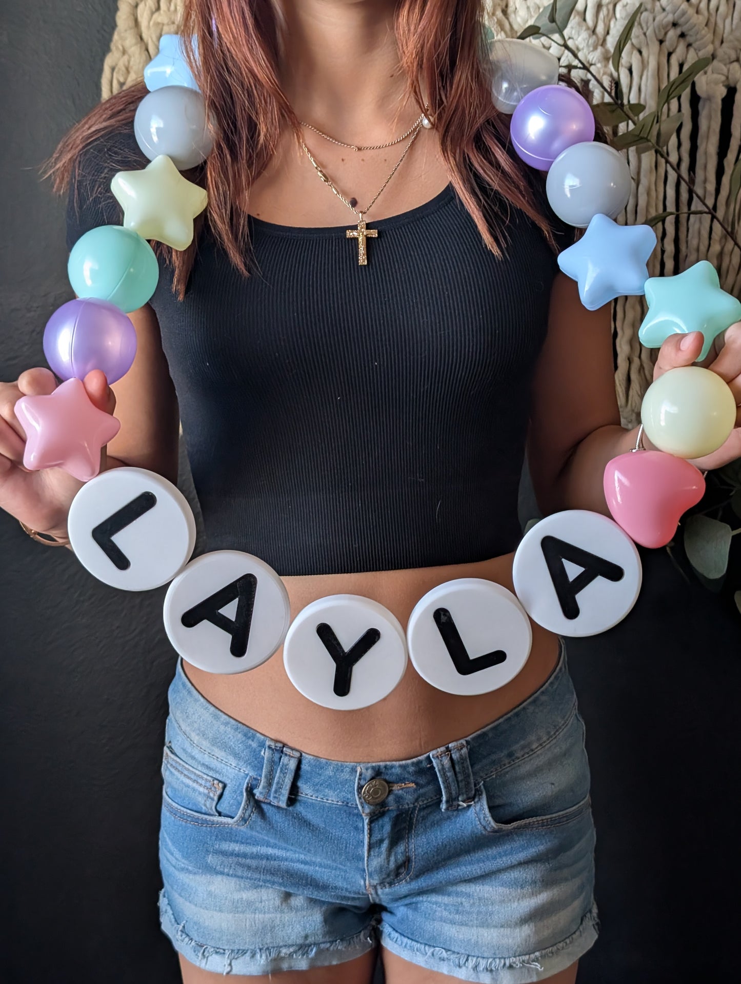 Oversized 3D Printed Friendship Charm Letter Bracelet Beads - DIY Custom Name Beads for Necklaces or Garland