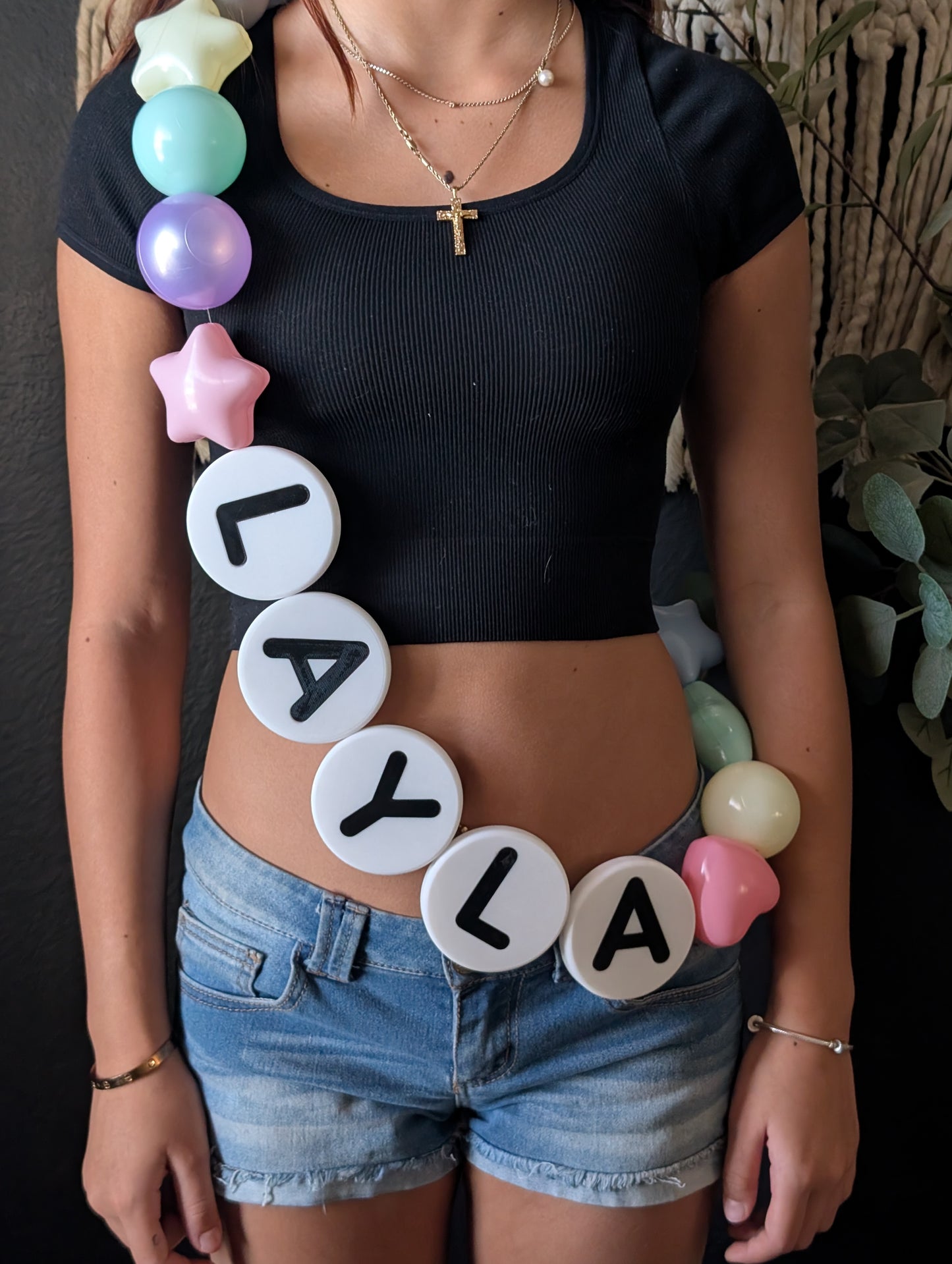 Oversized 3D Printed Friendship Charm Letter Bracelet Beads - DIY Custom Name Beads for Necklaces or Garland