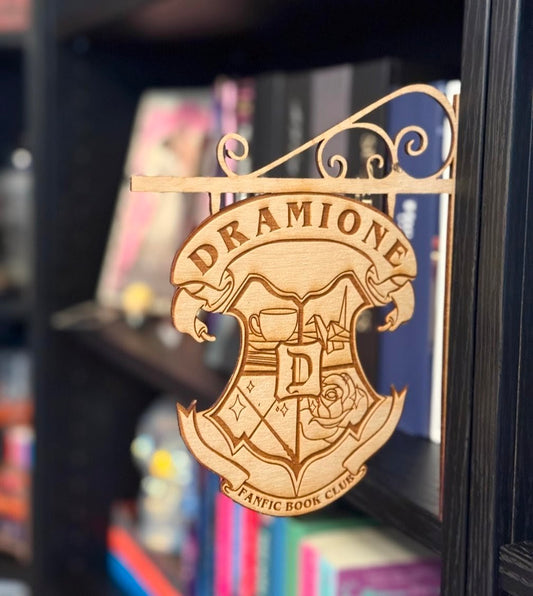 Dramione Fanfic Book Club Wood Sign – Bookish Decor for Bookshelves & Reading Nooks