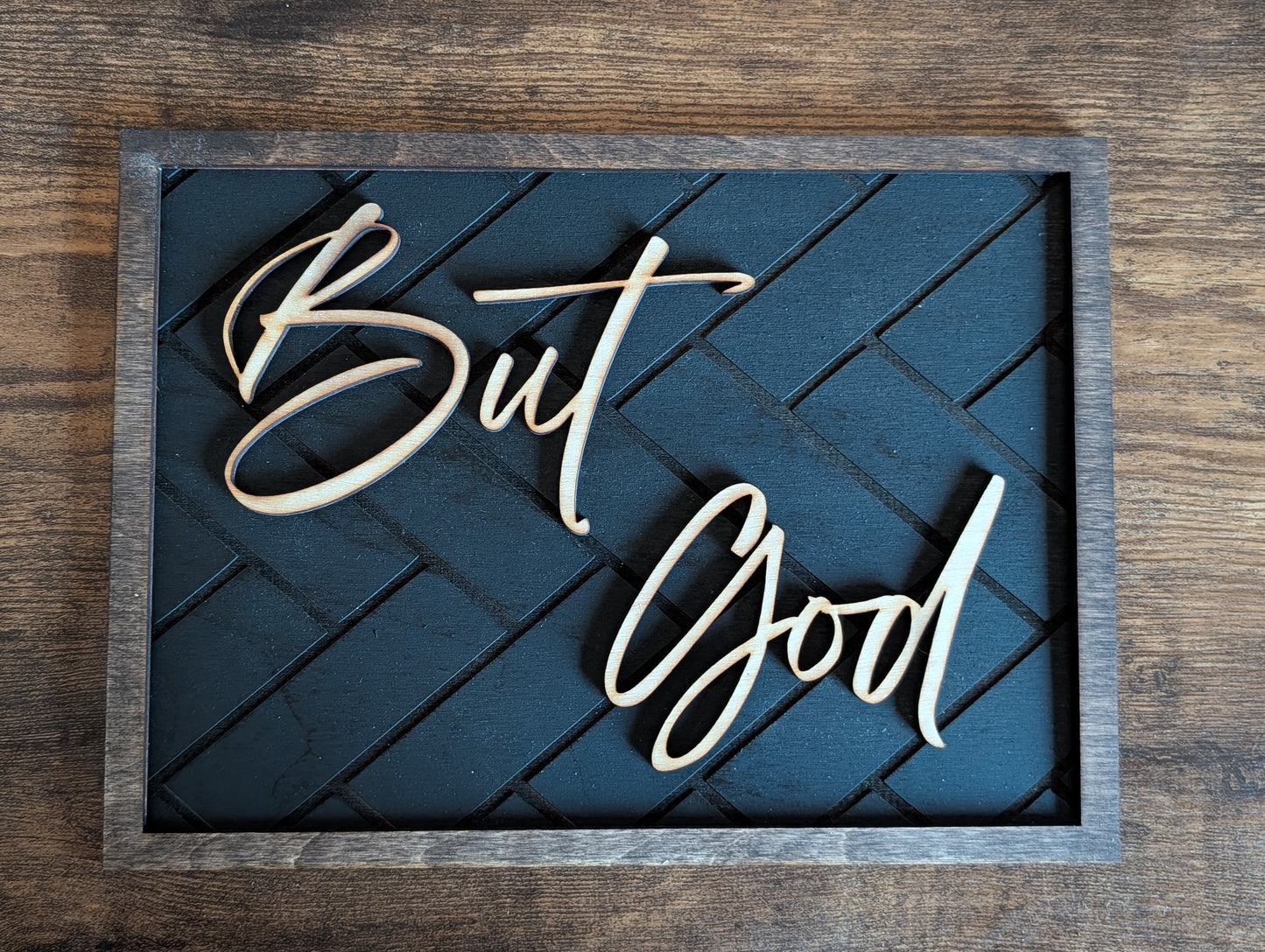 But God- Layered Wood Christian Wall Art