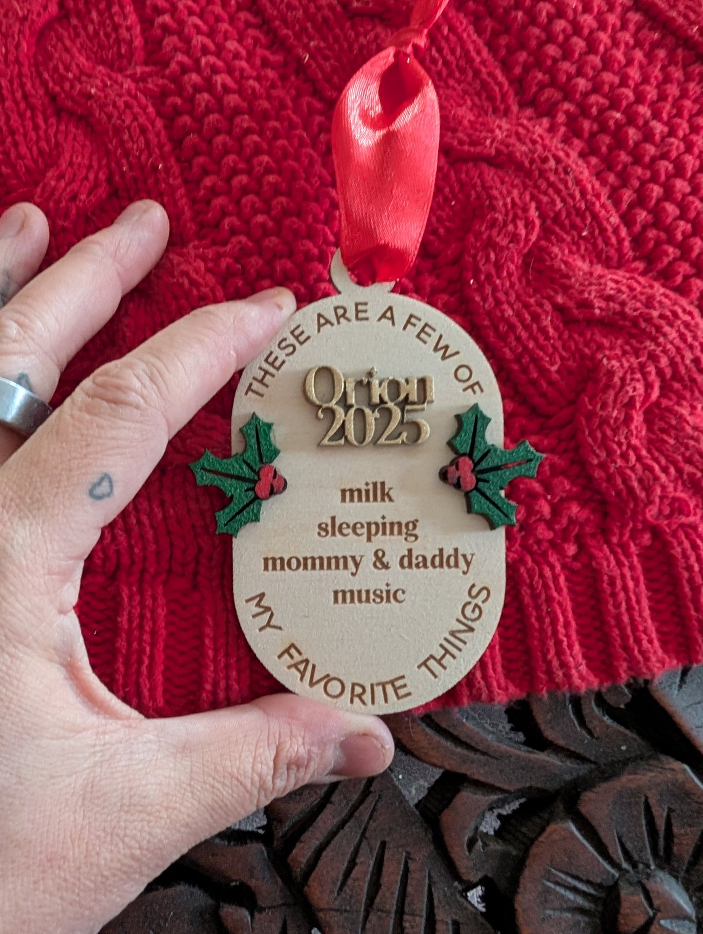 Personalized Baby “Favorite Things” Ornament – Custom Name & Favorites Christmas Ornament 2025