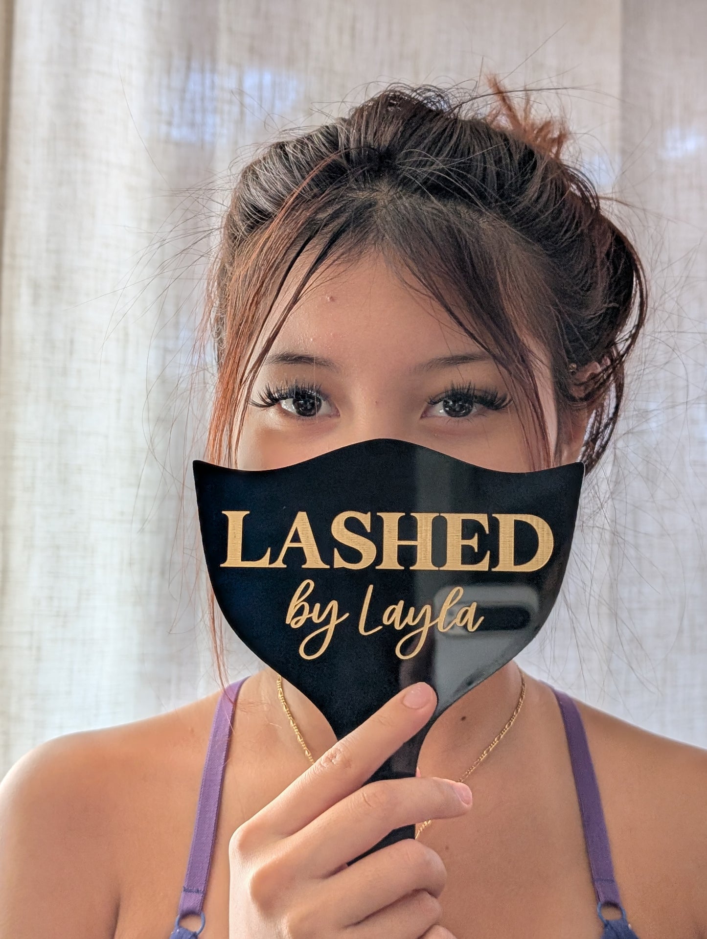 Personalized Lash & Eyebrow Acrylic Hand Mirror Photo Prop | Lash and Brow Tech Custom Sign | Hand Business Sign | Social Media Hand Mirror