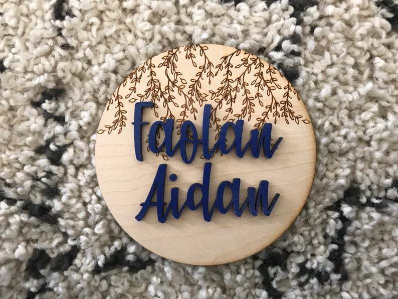 Custom 3D Personalized Name Plaque Laser Cut Wood Photo Prop Sign Designed and Customized