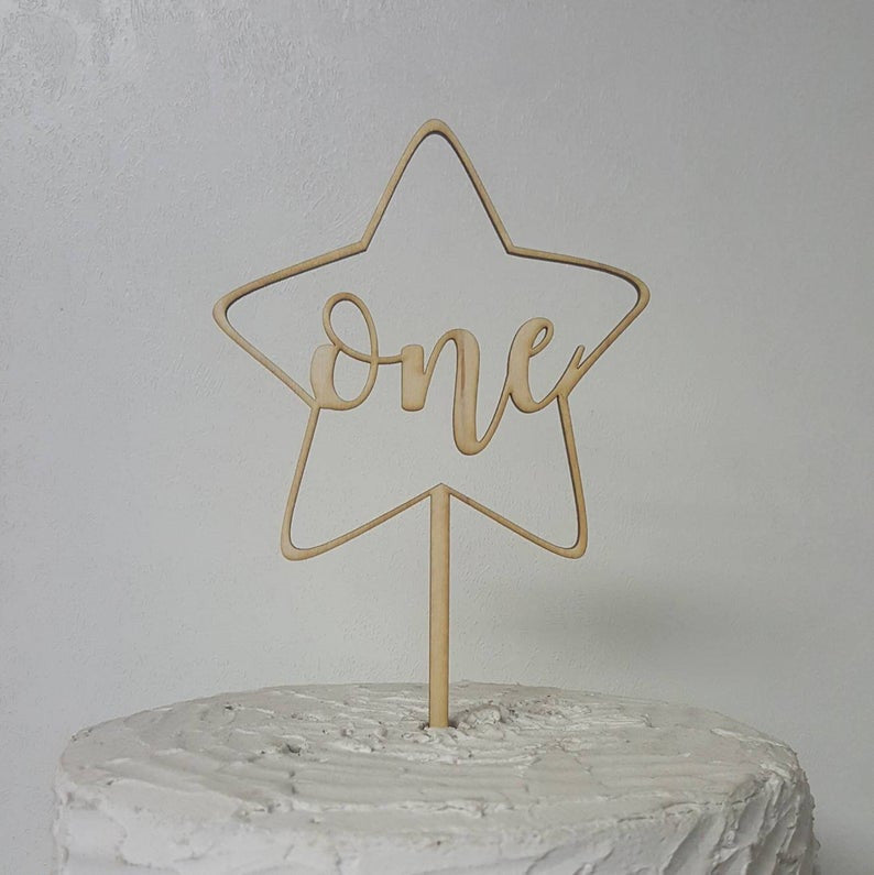 Custom Personalized Age Birthday Cake Topper Star