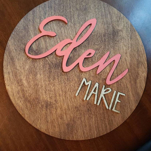 3D Personalized First And Last Name Plaque Round Sign
