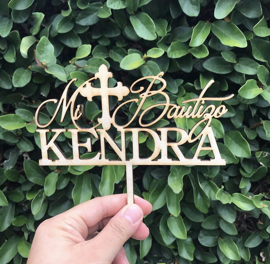 Custom Personalized  Name Cross Mi Bautizo Cake Topper | God Bless Cake Topper | Custom God Bless Christening Cake Topper