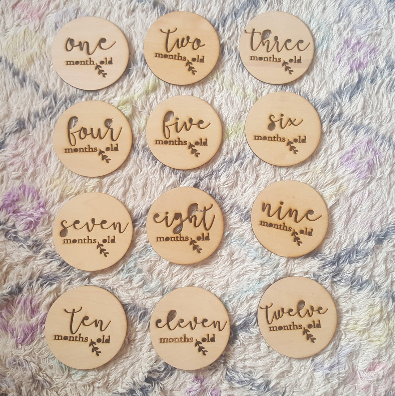 Monthly Milestone Baby Laser Cut Wood Photo Prop Sign