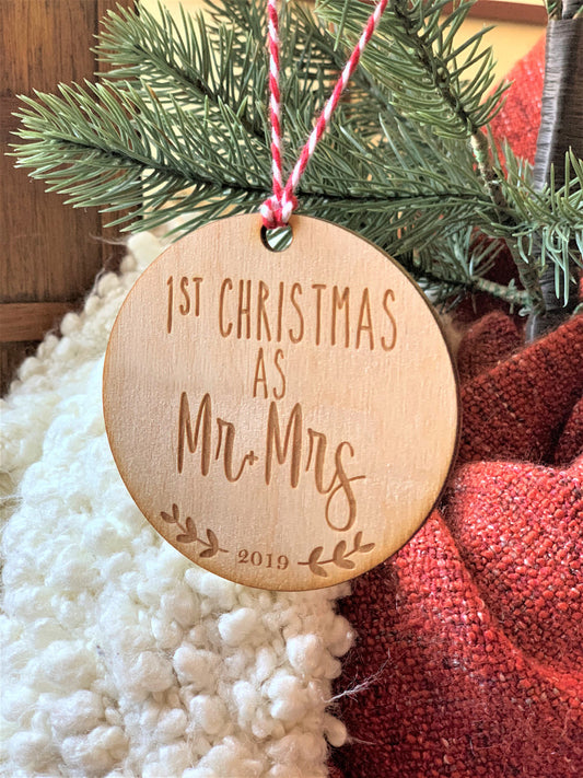 1st Christmas as Mr and Mrs Christmas Ornament Keepsake
