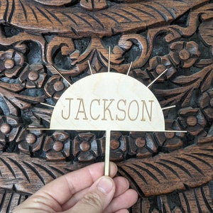 Custom Name Sunshine Topper | You Are My Sunshine Boho Cake Topper | Boho Sun Cake | Boho Half Sun Birthday | Boho Cake Topper