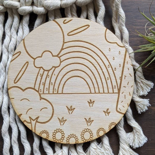 Under the Rainbow DIY Crafts Kids Activities Wood Coloring Book Craft