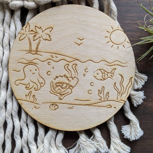 Under the Sea Snorkling DIY Crafts Kids Activities Wood Coloring Book Craft