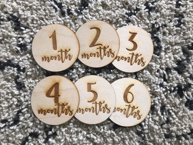 Original Wooden Monthly Milestone Baby Card