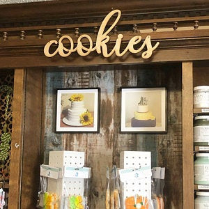 Custom Wooden Words Cursive Natural Wood Sign Cookies Sign Love Board Dessert Table Baby Wedding Bridal Shower Birthday Home Decor