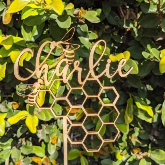 Custom Name Honey Bee  Cake Topper | Bumble Bee Baby Shower Cake Topper | Bee Party | Birthday | Bee Lover | Bee Day Cake Topper | Honeybee