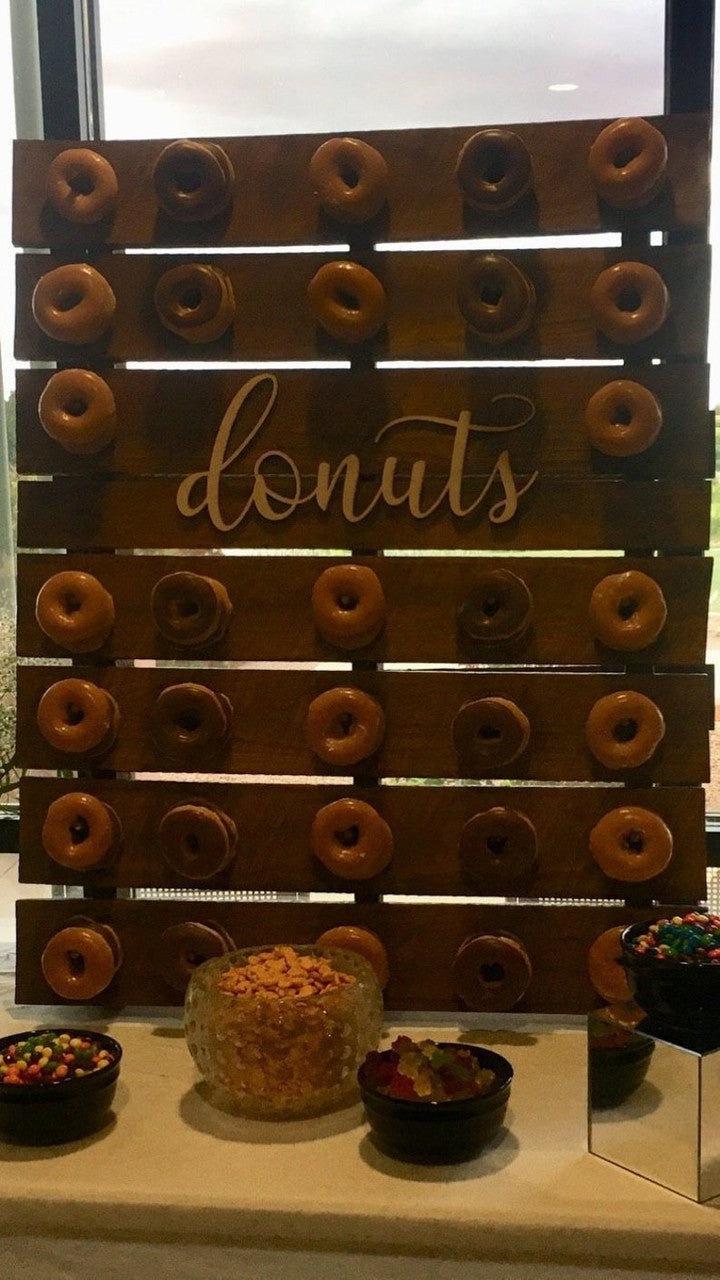 Custom Donuts Cut Out Wooden Words Cursive Natural Wood Sign Love Donut Board Dessert Table Baby Wedding Bridal Shower Birthday Home Decor