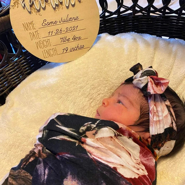 Hello World 3D Hospital Welcome Birth Announcement Details Wood Plaque Photo Prop Sign