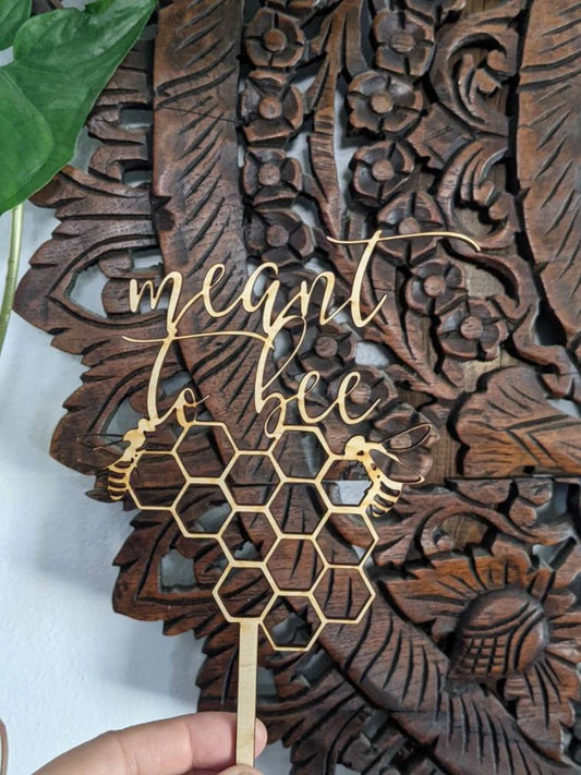 Meant to Bee | Bumble Bee Mine Cake Topper | Bee Wedding Cake Topper | Bee Baby Shower or Birthday | Bee Cake Topper | Smash