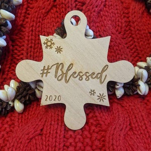 Personalized Saying Puzzle Piece Christmas Ornament Keepsake