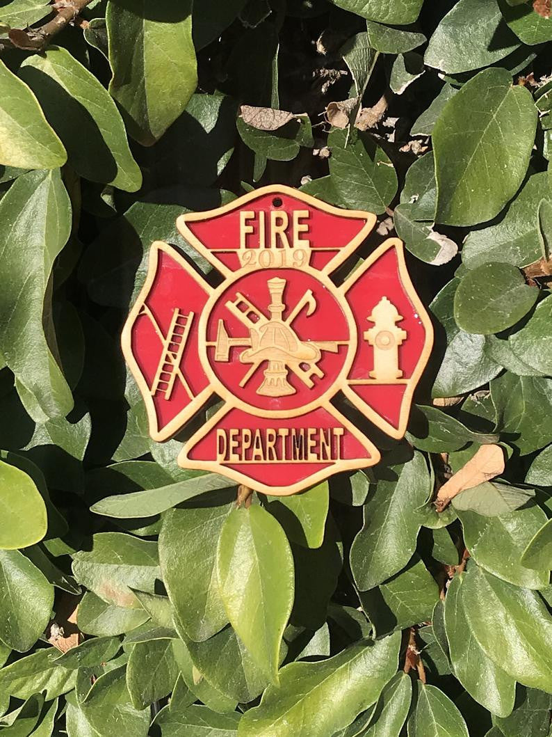 Custom Firefighter Decor Christmas Holiday Ornament Year