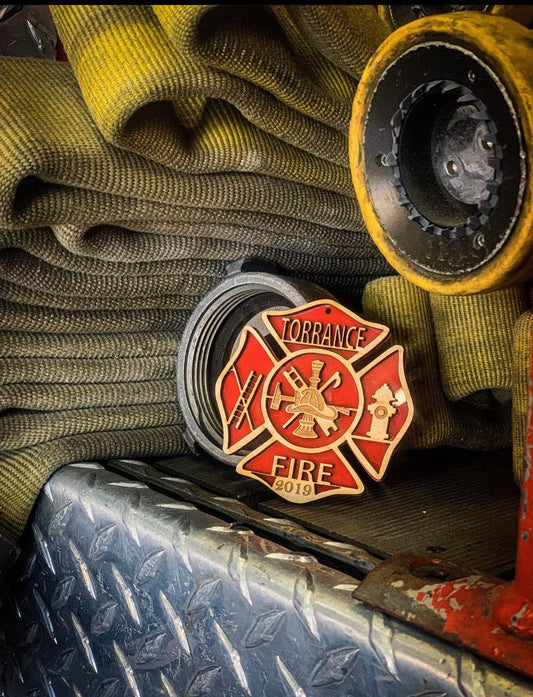 Personalized Fire City Firefighter Decor Christmas Holiday Ornament Year