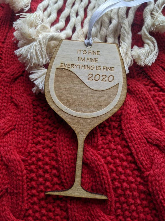 It's Fine I'm Fine Everything is fine Christmas Tree Decoration | Mommy needs Wine | Mom ornament| Parents Ornament