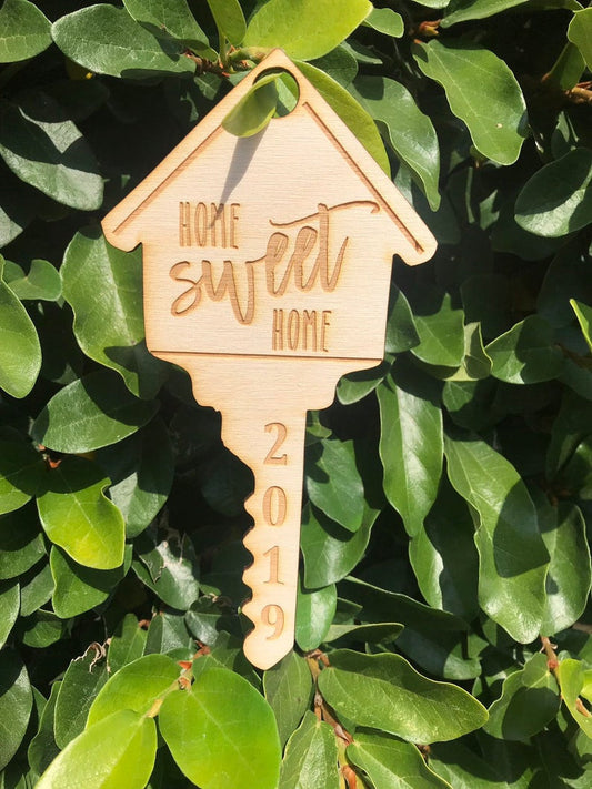 Personalized First Home Sweet Home Key Christmas Ornament Keepsake House Warming Gift