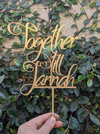 Together till Jannah | Together Till Heaven Cake Topper | Wedding Topper | Love Quotes | Islamic Forever Love | Let's Grow Up Together