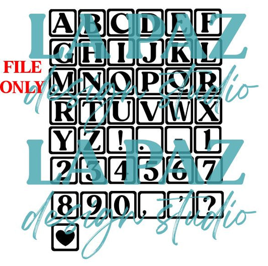 Alphabet & Number Tile SVG File | Square Letter Tiles | Laser Cut & Cricut Ready