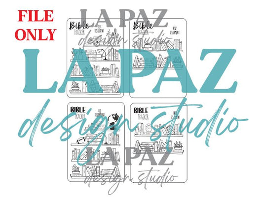 SVG FILE ONLY - The Books of the Bible Bookshelf Tracker | Bible Reading Tracker Reading Log | Complete with Old + New Testaments - Two Versions