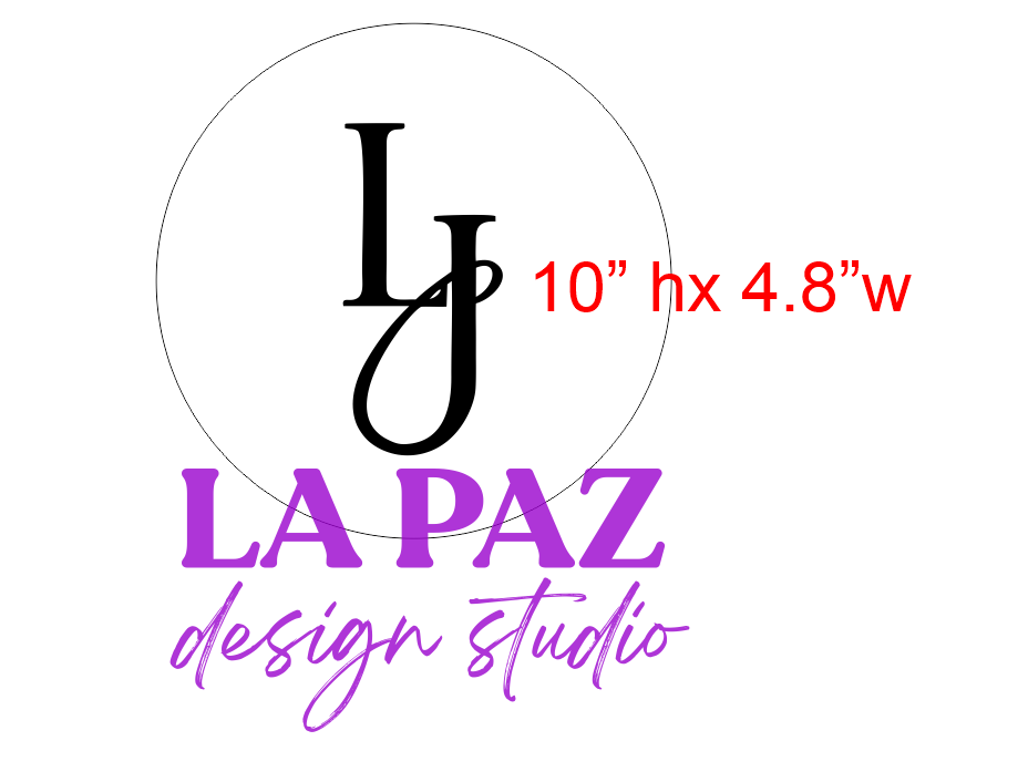 Custom Initials Monogram Sign Stencil | Acrylic Stencil | 10" Tall | Black, White, or Frosted