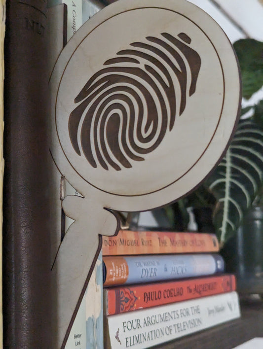 Mystery Wood Shelf Insert Silhouette | Shelf Silhouette | Bookshelf Sign | Bookish | Gift for Book Lover | Genre Divider | Book Divider