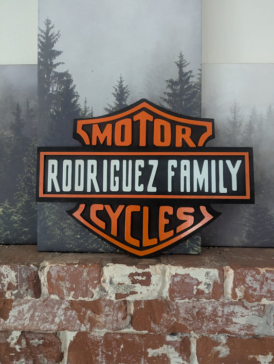 Personalized Family Motorcycles Wood Sign – 1/8″ Baltic Birch