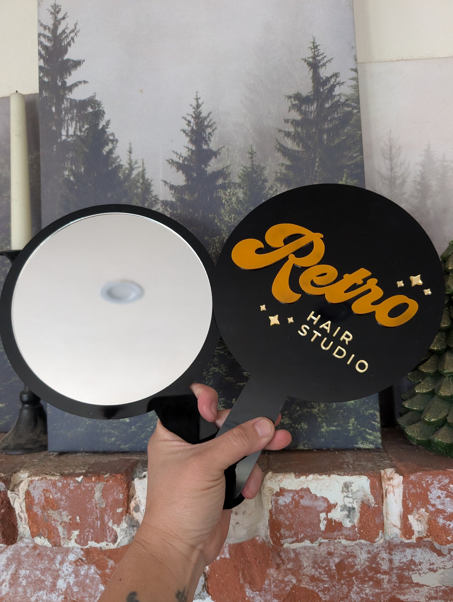 Custom Hand Mirror with Logo – Personalized Salon Mirror