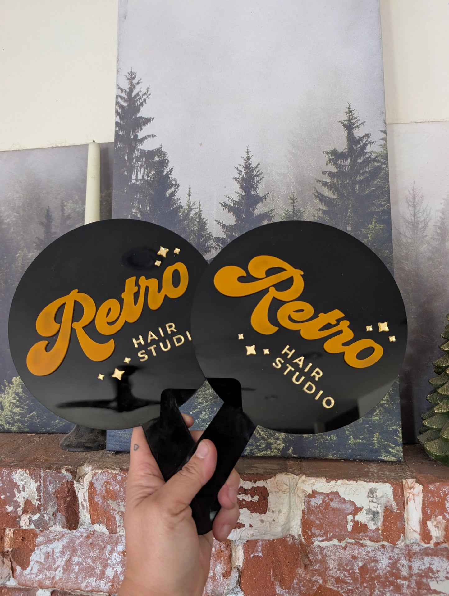 Custom Hand Mirror with Logo – Personalized Salon Mirror