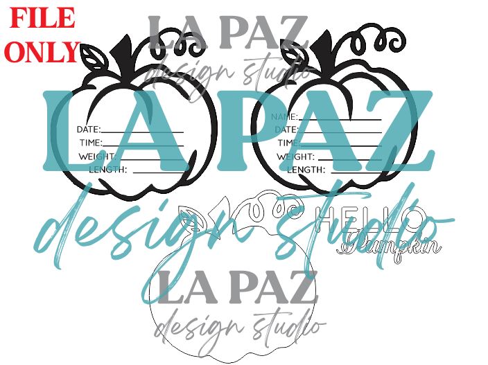 SVG FILE ONLY - Pumpkin Birth Details  - Cut File - Engraving File