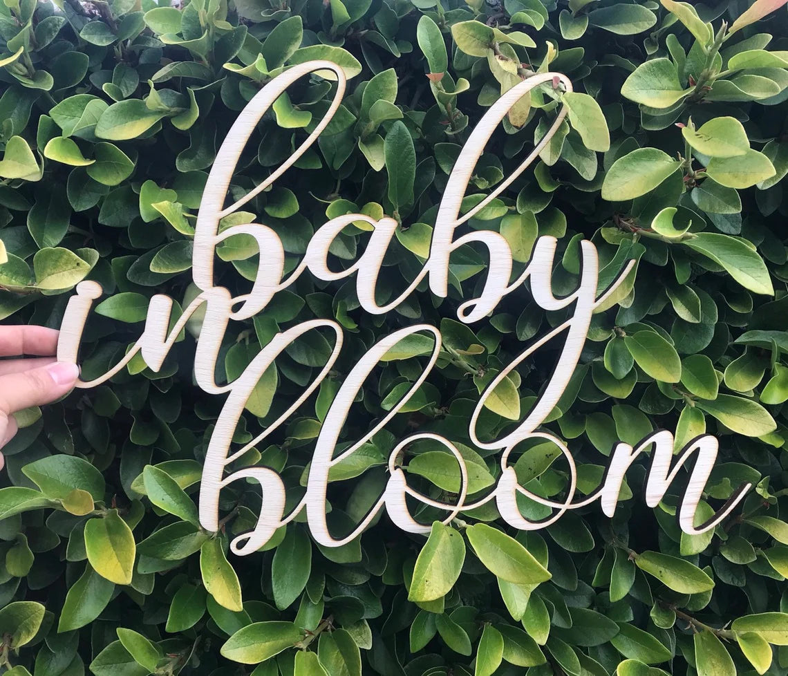 SVG FILE ONLY - Baby in Bloom Photo Prop Sign Design Trendy Cut Engraving File