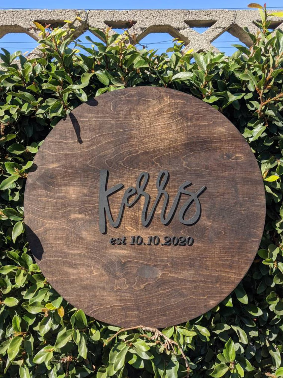 3D Wedding Guestbook Sign | Personalized Wooden Guest Book | Custom Last Name Round Sign