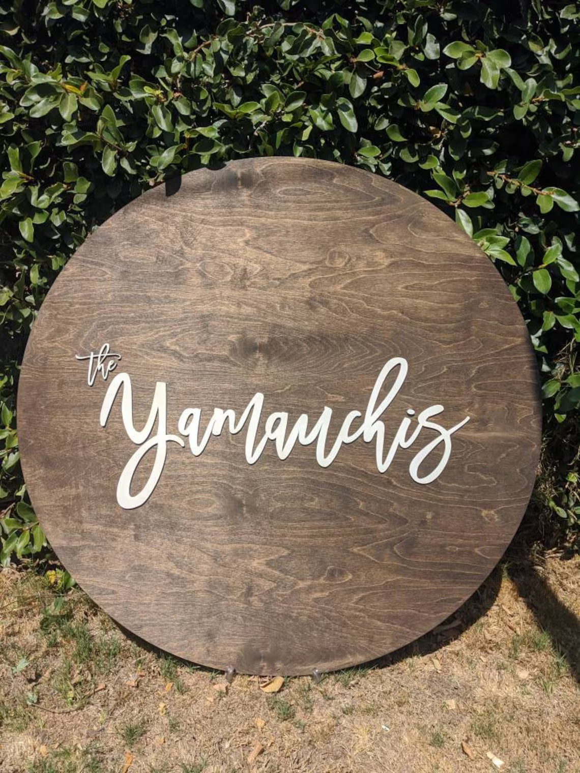 3D Wedding Guestbook Sign | Personalized Wooden Guest Book | Custom Last Name Round Sign