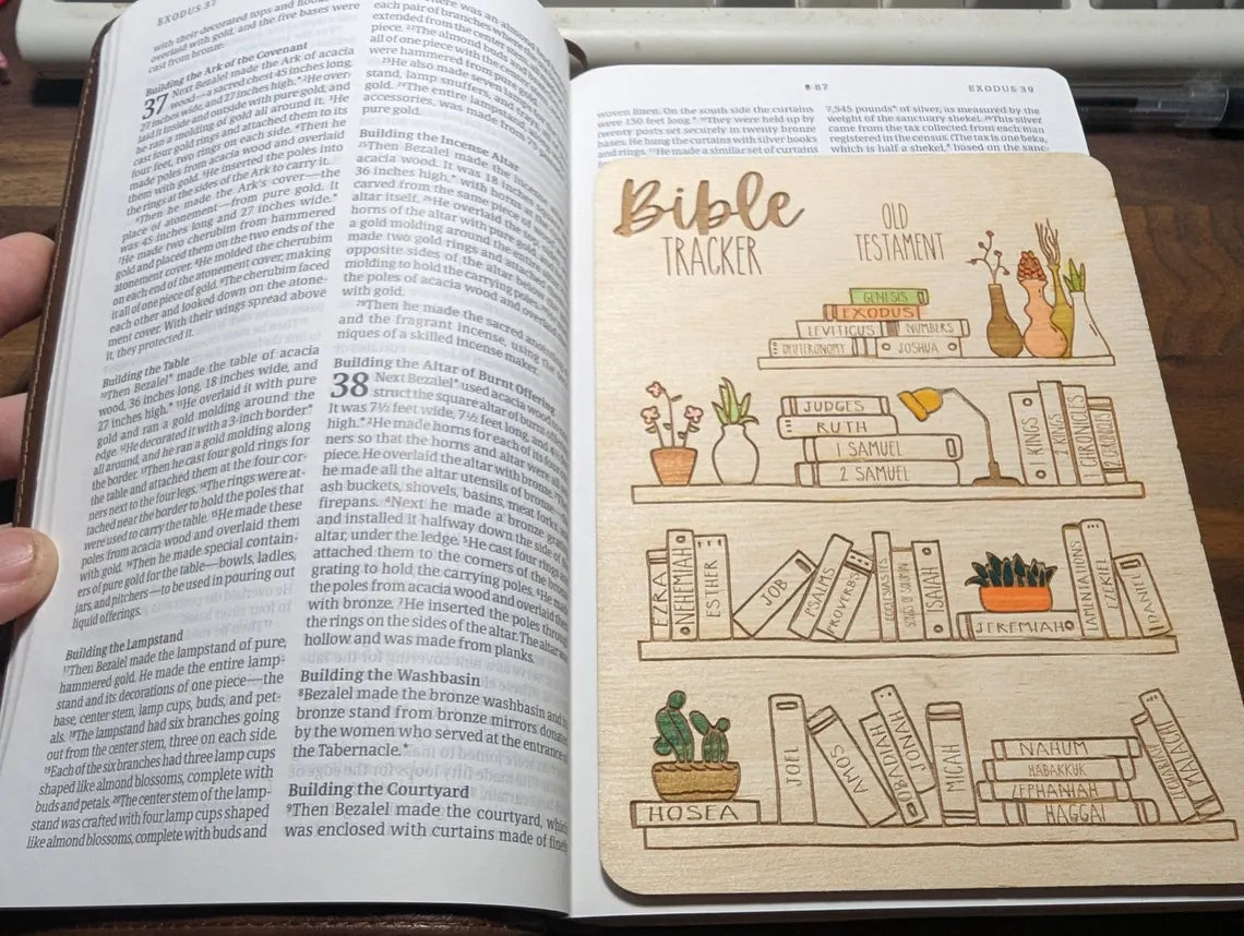 SVG FILE ONLY - The Books of the Bible Bookshelf Tracker | Bible Reading Tracker Reading Log | Complete with Old + New Testaments - Two Versions