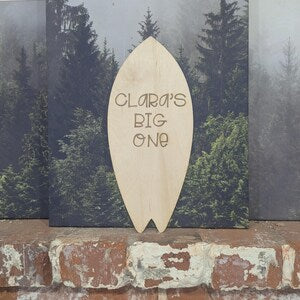 Custom Surfboard Name Sign | The Big One Beach Party Decor | Personalized Surf Nursery Wall Decor