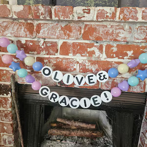 Oversized 3D Printed Letter Beads Banner | Custom Name Party Decor | Personalized Bead Garland
