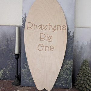 Custom Surfboard Name Sign | The Big One Beach Party Decor | Personalized Surf Nursery Wall Decor