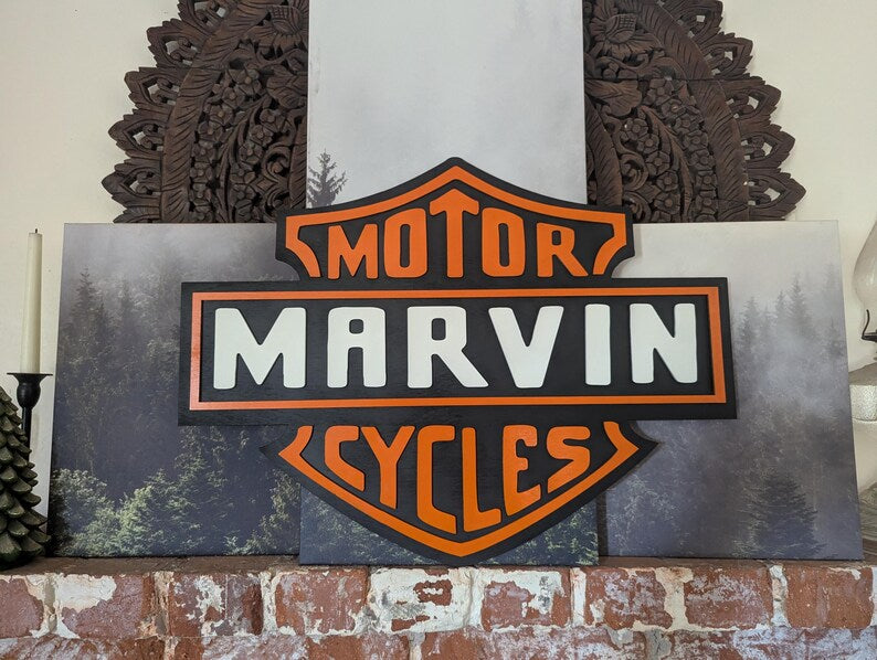 Personalized Family Motorcycles Wood Sign – 1/8″ Baltic Birch