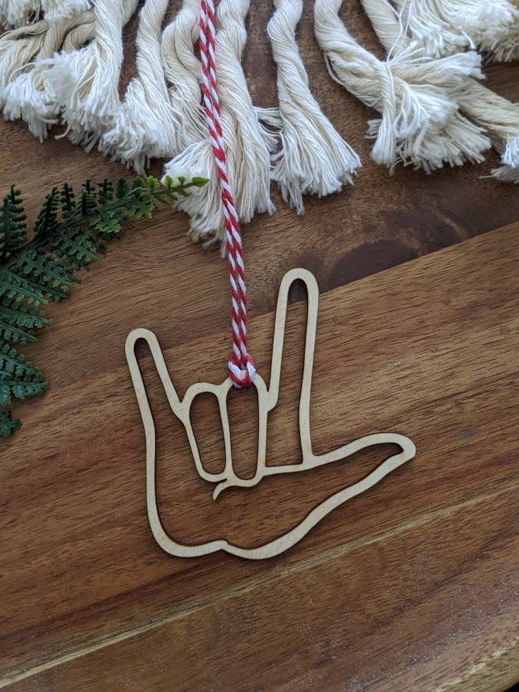 I Love You ASL Sign Language Ornament – Modern Christmas Decor