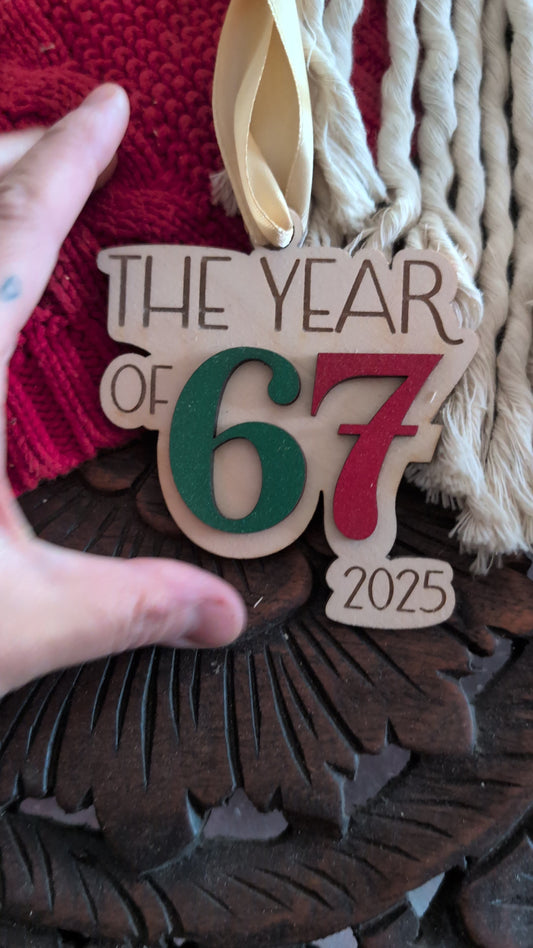 The Year of 6 7 Ornament – Viral Slang 2025 Christmas Ornament