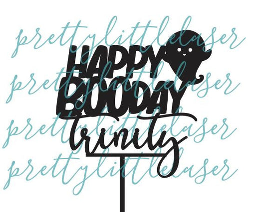 Happy Boo Day Name Cake Topper | Happy Birthday Cake Topper | Scary Themed Party | Halloween Birthday | Smash