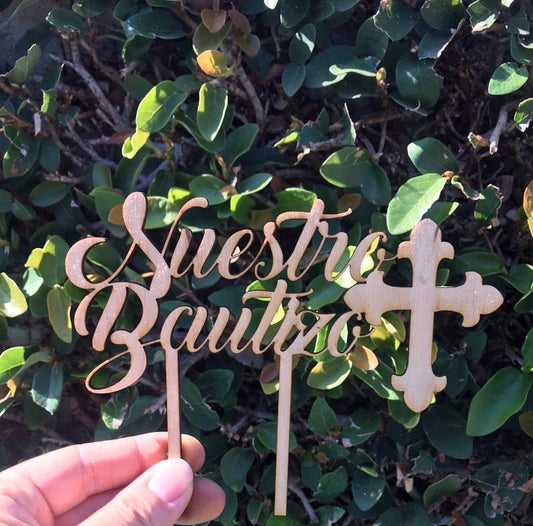 Nuestro Bautizo Baptism Natural Wood